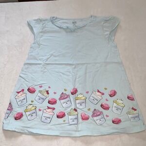 Uniqlo x Laudree blue shirt sleeve cotton tee 150  12 years old macaroons